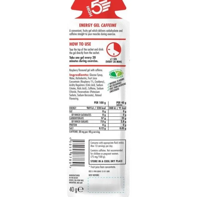 High5 Energy Gel Caffeine 40g Rasberry