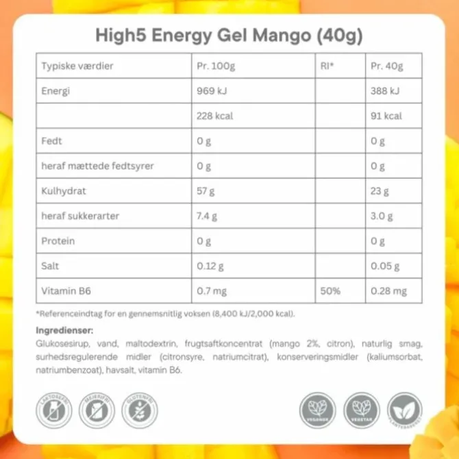 High5 Energy Gel Mango - Box 20x40g