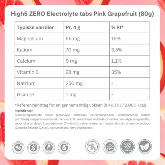 High5 Zero Pink Grapefruit - Box 8x20 Tabs